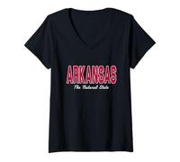 Mujer Arkansas - The Natural State - Throwback Design - Classic Camiseta Cuello V