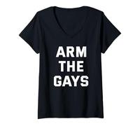 Mujer Arm The Queers Orgullo Gay LGBTQ+ Camiseta Cuello V