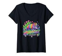 Mujer Armadillo Armadillo arcoíris de San Antonio, Texas, Recuerdo de los 80 Camiseta Cuello V