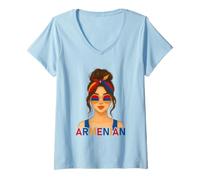 Mujer Armenian Girl Armenia Flag Armenian Girlfriend Wife Camiseta Cuello V