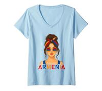 Mujer Armenian Girl Armenia Flag Armenian Girlfriend Wife Camiseta Cuello V