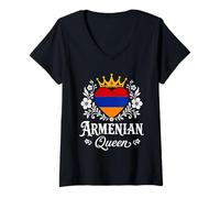 Mujer Armenian Queen Armenia Flag Proud Armenian Woman Camiseta Cuello V