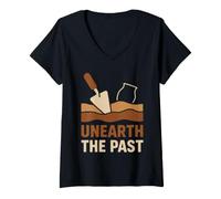 Mujer Arqueología Dig Crew Escuela de Campo Antropología Graduación Camiseta Cuello V