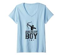 Mujer Arquería Boy Archer Hobby Bow Arrow Camiseta Cuello V