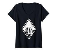 Mujer Arrecife De Coral Vintage Océano Escena Marina Naturaleza Retro Camiseta Cuello V