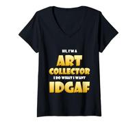Mujer Art Collector Costume Idgaf Meme Rare Fine Art Collections Camiseta Cuello V