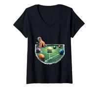 Mujer Arte Conceptual de planificación estratégica de Tiro Camiseta Cuello V