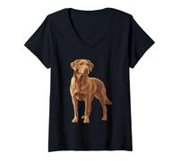 Mujer Arte de Acuarela Chesapeake Bay Retriever - Amantes de los Perros Chessie Camiseta Cuello V