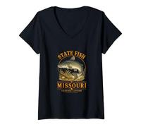 Mujer Arte de Historia Natural del bagre del Canal Camiseta Cuello V