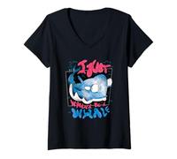 Mujer Arte de I Just Wanna Be A Whale, Lindo Monstruo Marino Camiseta Cuello V
