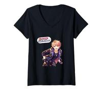 Mujer Arte de ídolos de Anime K-Pop Smile Moment Camiseta Cuello V