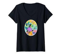 Mujer Arte de Retrato Surrealista Collage botánico Queer Estética Camiseta Cuello V