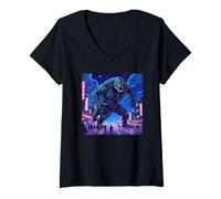 Mujer Arte japonés Kaiju retro, Kaiju raro legendario Camiseta Cuello V