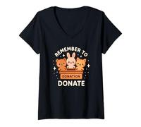 Mujer Arte Lindo de donación Recuerda donar Camiseta Cuello V