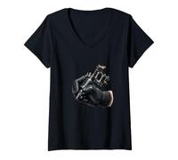 Mujer Arte Profesional de la máquina del Artista del Camiseta Cuello V
