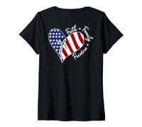 Mujer Arte rupestre de Jesús, Cross Heart America, El Señor es mi, en la parte posterior Camiseta Cuello V