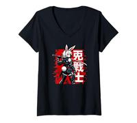 Mujer Arte Urbano de Bunny Anime Girl Cyberpunk Samurái Camiseta Cuello V