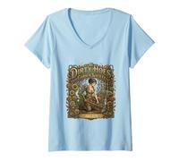 Mujer Arte Vegetal Steampunk de Dirty Hoes Garden Society Camiseta Cuello V