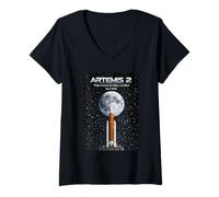 Mujer Artemis 2 Vuelo a la Luna y Regreso Abril 2026 Camiseta Cuello V
