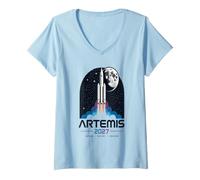 Mujer Artemis 2027 Launch to The Moon Camiseta Cuello V