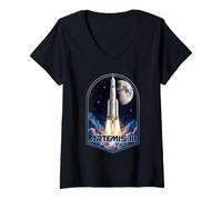 Mujer Artemis III Launch to The Moon Camiseta Cuello V