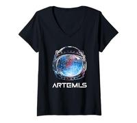 Mujer Artemis Space Astronaut Helmet Space Suit Launch System Camiseta Cuello V