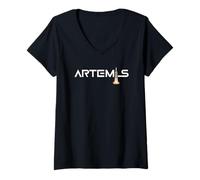 Mujer Artemis Space Launch System Woman Flight Man On The Moon Camiseta Cuello V