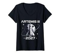 Mujer Artemisa 3 III 2027 Luna Espacial Camiseta Cuello V
