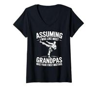 Mujer Artes marciales Abuelo Karate Abuelo Camiseta Cuello V