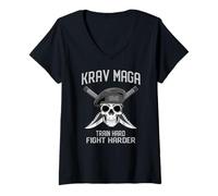 Mujer Artes Marciales Israelíes Krav Maga Combate Camiseta Cuello V