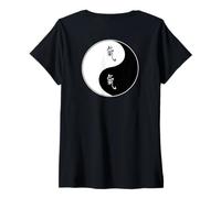 Mujer Artes Marciales Taiji Yin Yang Taoísmo Qi Gong Personaje Chi Camiseta Cuello V