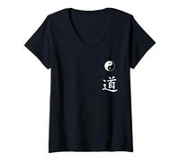 Mujer Artes Marciales taoísmo Yin Yang Signo símbolo para Tao dao el Camino Camiseta Cuello V