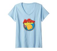 Mujer Arthur Logo with Fist Cartoon Camiseta Cuello V