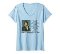 Mujer Arthur Schopenhauer Logro Talento Versus Cotización Genio Camiseta Cuello V