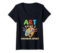 Mujer Artista Humor Arte Es Mi Paleta Deportiva Favorita Pintura Diversión Camiseta Cuello V