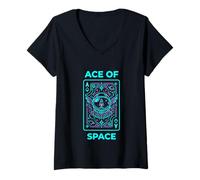 Mujer As del Espacio Espacio Nerd Astronomía Espacio Camiseta Cuello V