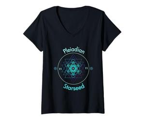 Mujer Ascensión de Semillas Estelares Pleyadianas Camiseta Cuello V