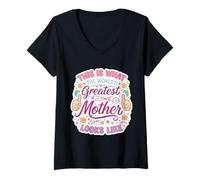 Mujer Así es como se ve la Madre más Grande del Mundo mamá mamá Camiseta Cuello V