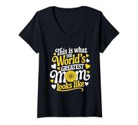 Mujer Así es como se ve la mamá más grande del mundo Día de la Madre Camiseta Cuello V