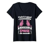 Mujer Así es como se ve la Mejor Novia del Mundo Matrimonio Camiseta Cuello V