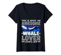 Mujer Así es como se ve un Animal increíble Amante de Las Ballenas Camiseta Cuello V