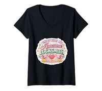 Mujer Así es como se ve un Herrero Impresionante Mujer Divertida Camiseta Cuello V