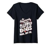 Mujer Así Que aparentemente no se me Permite Adoptar a Todos los Perros Camiseta Cuello V