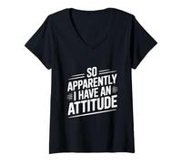 Mujer Así Que aparentemente Tengo una Cita Divertida de Actitud Camiseta Cuello V