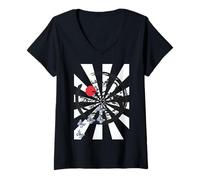 Mujer Asia Japón Japonés China Naturaleza Mariposas Insectos Camiseta Cuello V