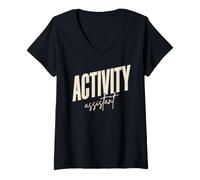 Mujer Asistente de Actividad Trabajador de Terapia recreativa Camiseta Cuello V