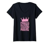 Mujer Asistente Principal Princesa Camiseta Cuello V