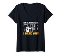 Mujer Ask Me Where To Sit I Dare You Funny Ushering Orgullosos Ushers Camiseta Cuello V
