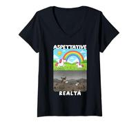 Mujer Aspettative vs Realtà, quando Tutto va a finire Male v2 IT Camiseta Cuello V