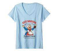 Mujer Aste Nagusia Bilbao Fiesta Semana Grande Tradición Vasca Camiseta Cuello V